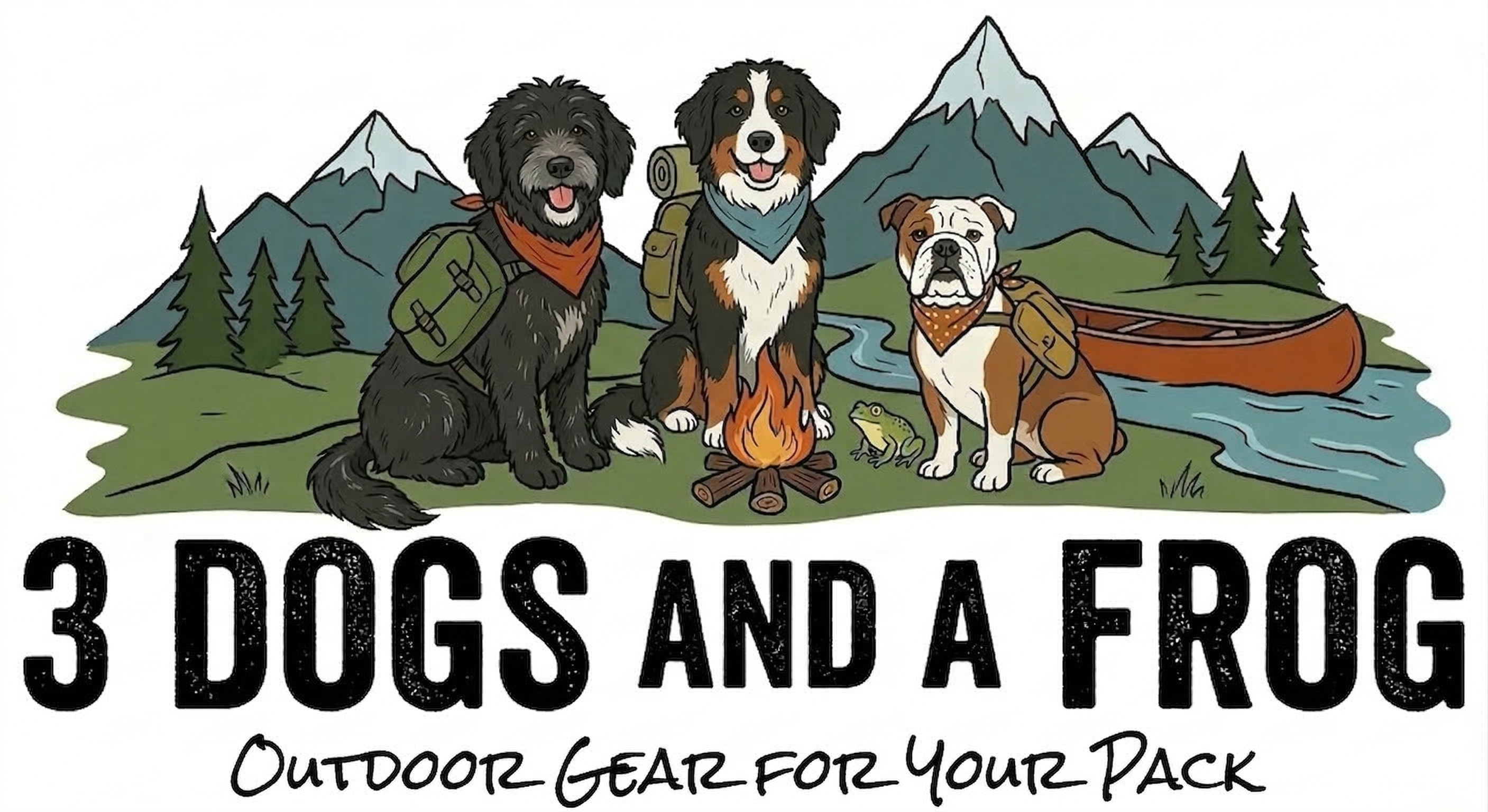 3 Dogs and a Frog Logo